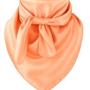 Peach Wild Rag Large Scarf 35x35" Satin Western Accessory Cowgirl or Cowboy